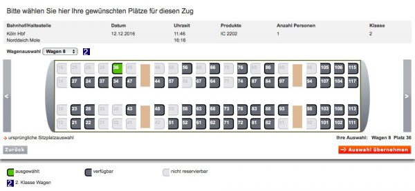 Sitzplatz Silberling