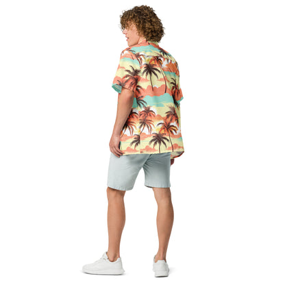 Unisex Hemd palm trees red