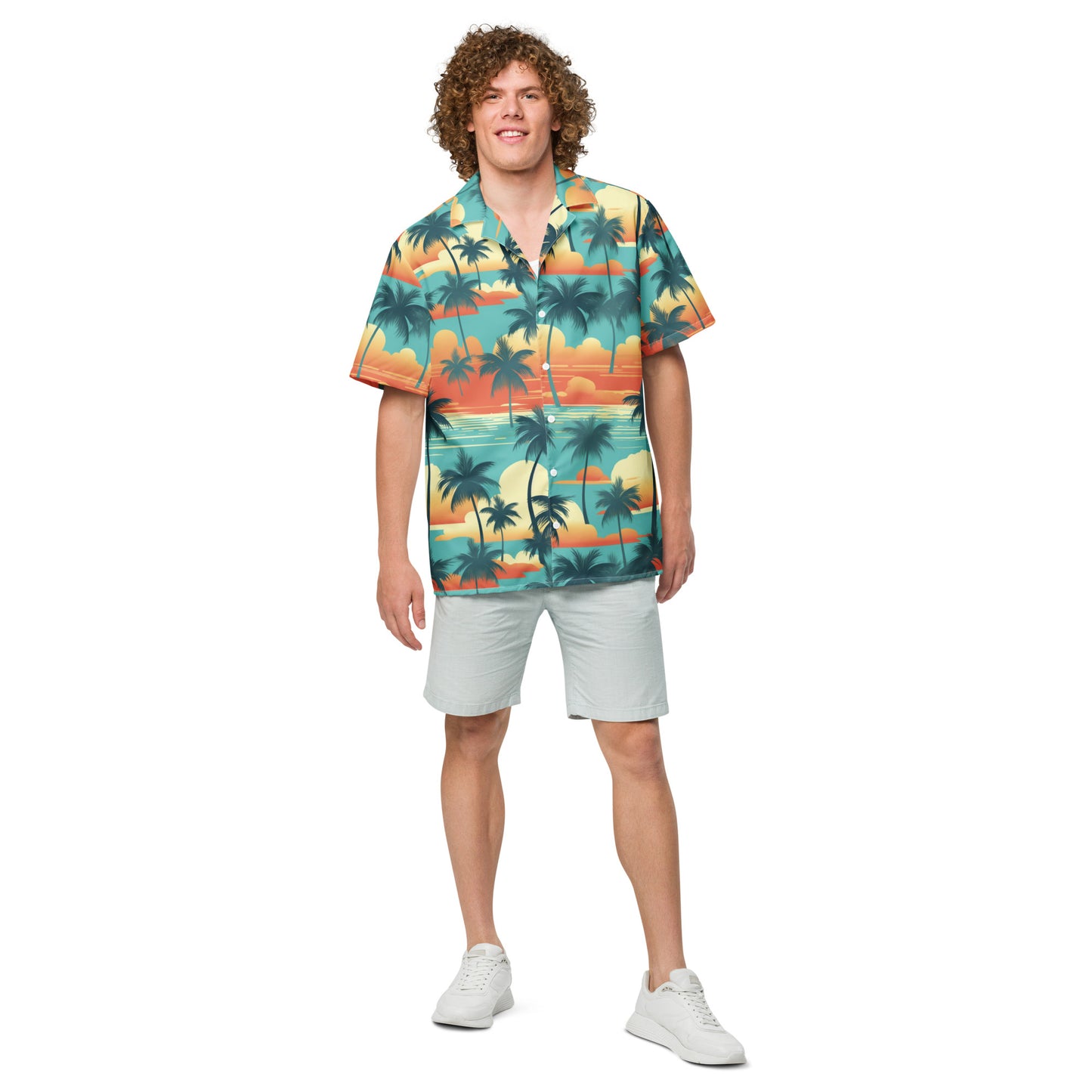 Unisex Hemd palm trees blue