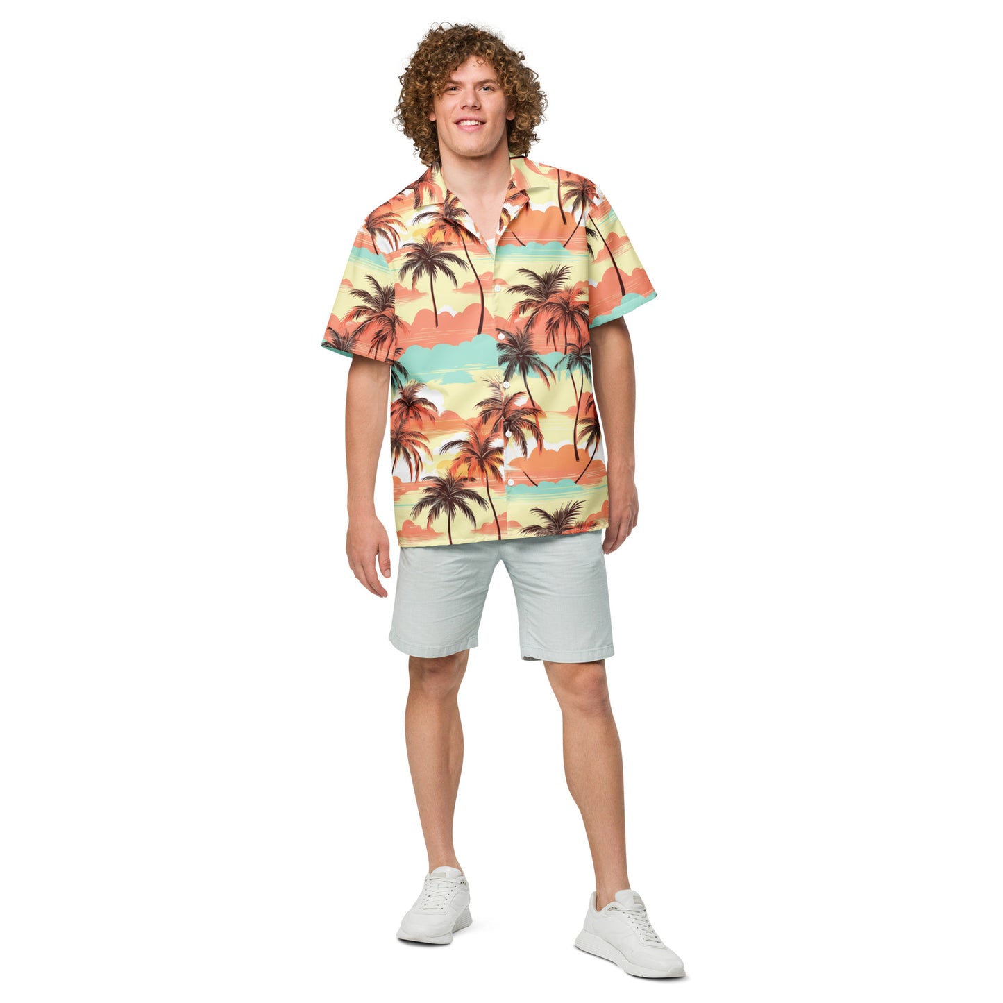 Unisex Hemd palm trees red