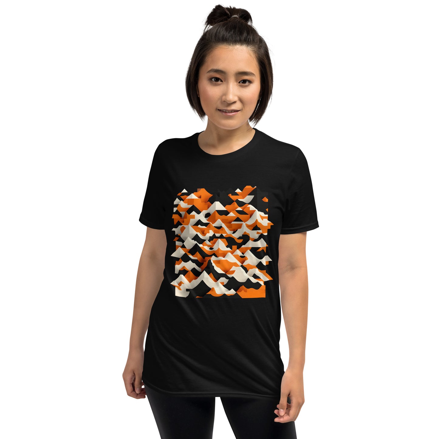 Unisex-T-Shirt orange mountains