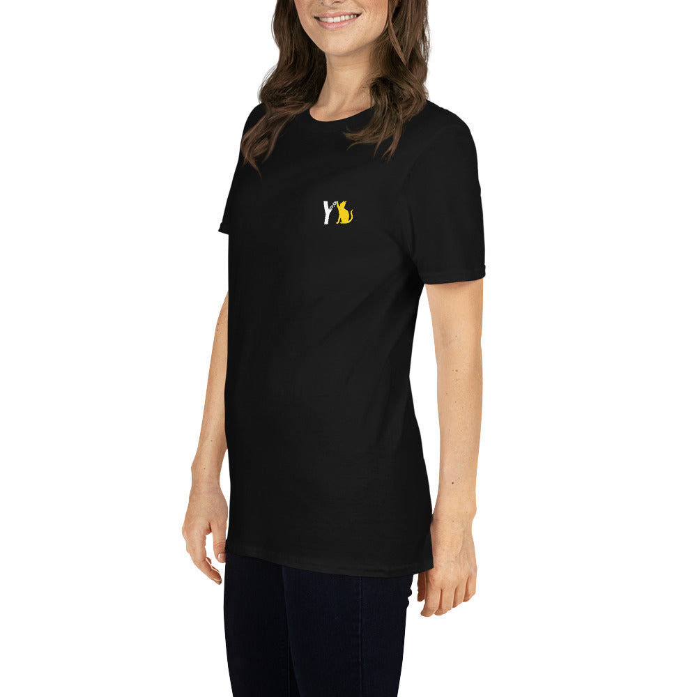 Unisex-T-Shirt YellowCat black