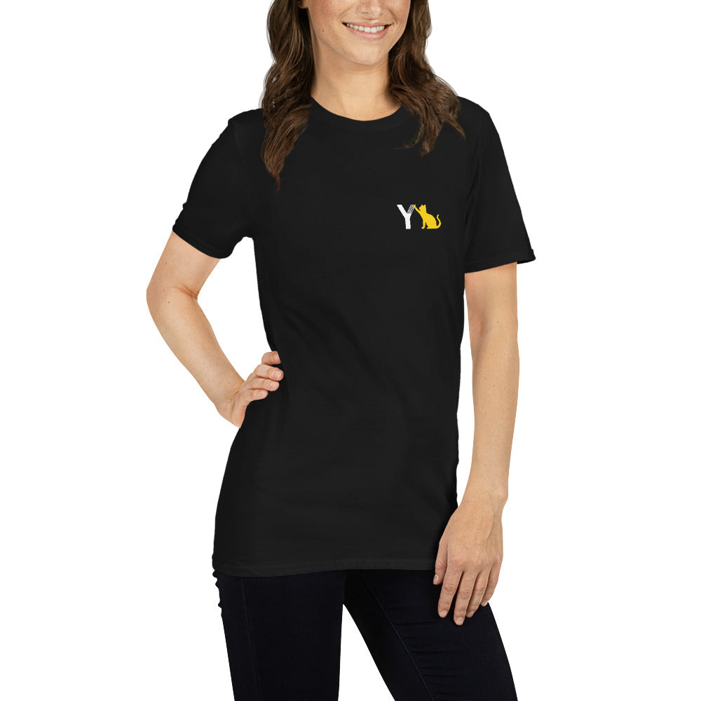 Unisex-T-Shirt YellowCat black