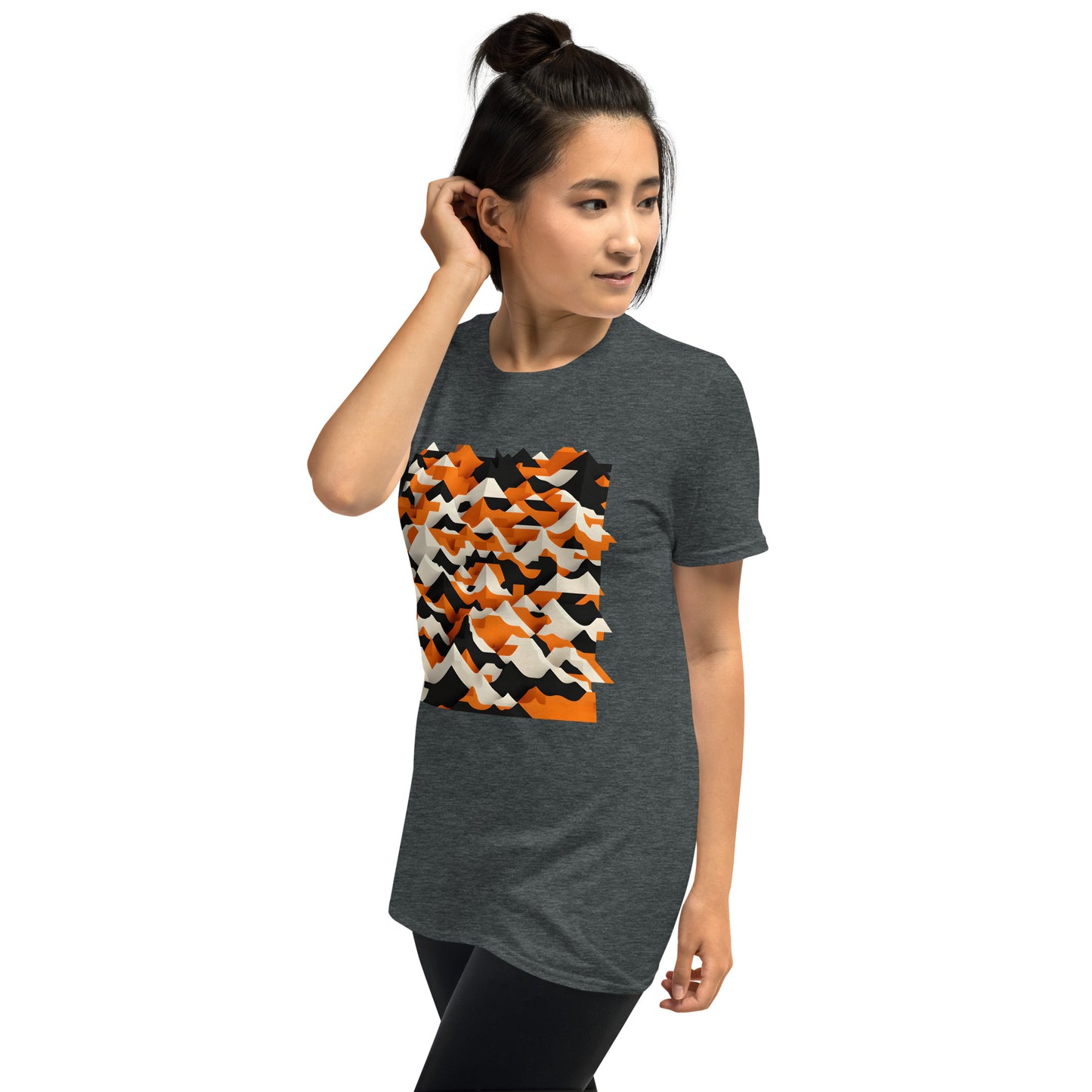 Unisex-T-Shirt orange mountains