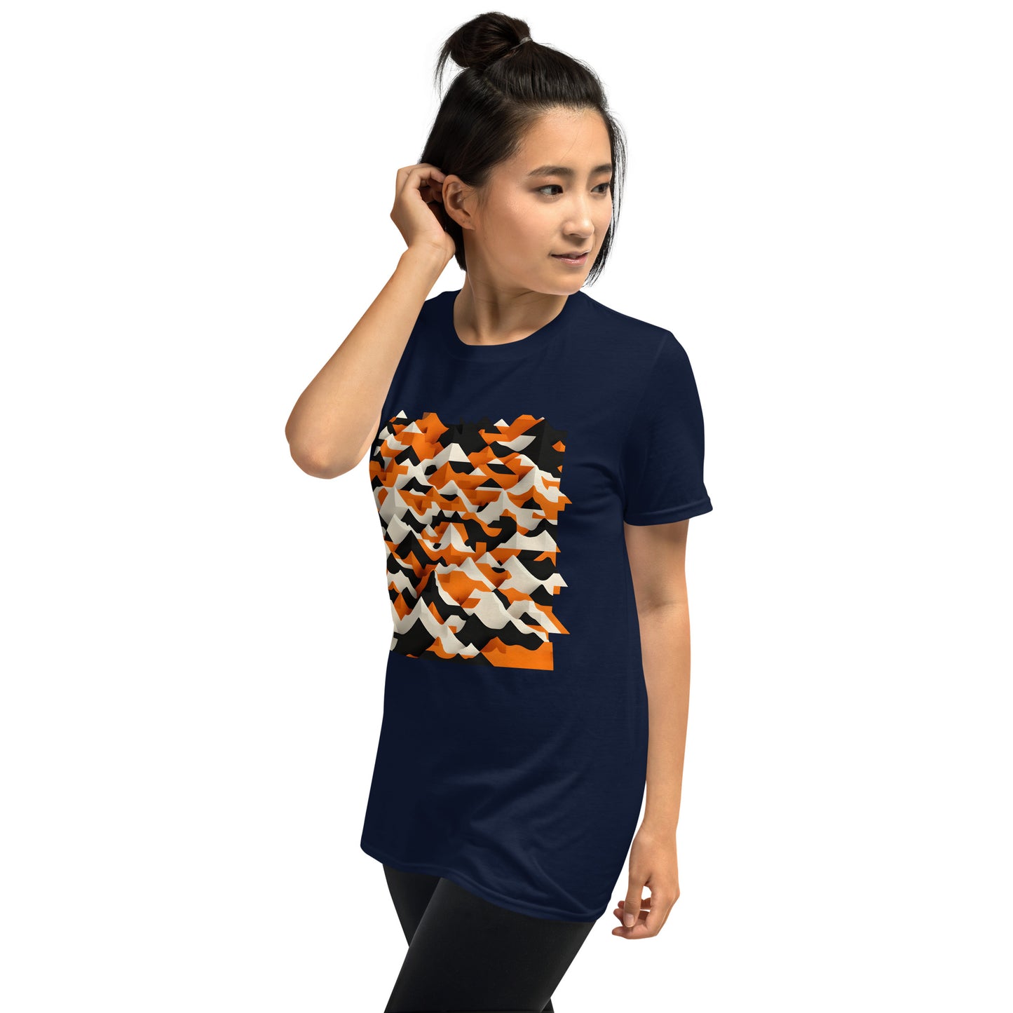 Unisex-T-Shirt orange mountains