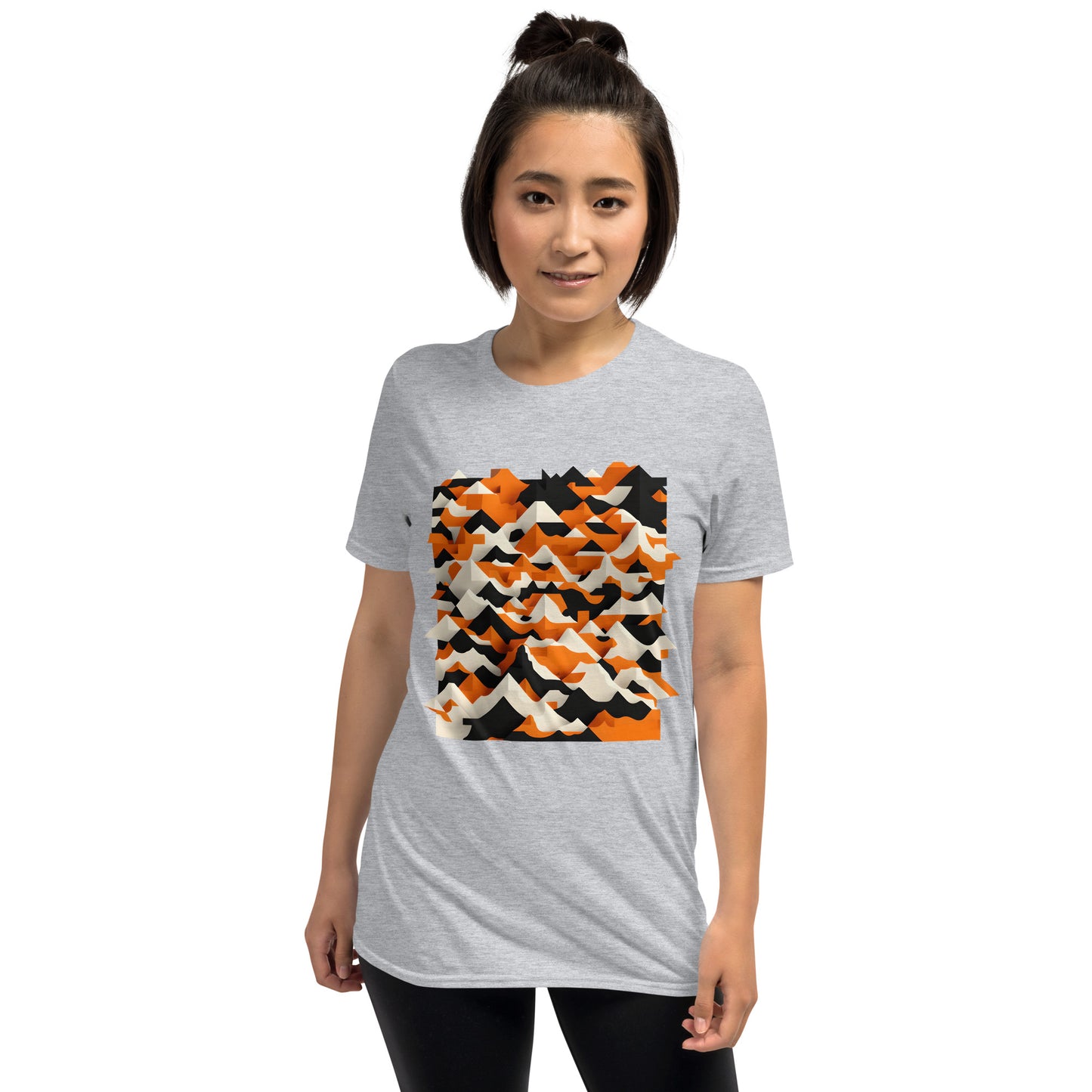 Unisex-T-Shirt orange mountains