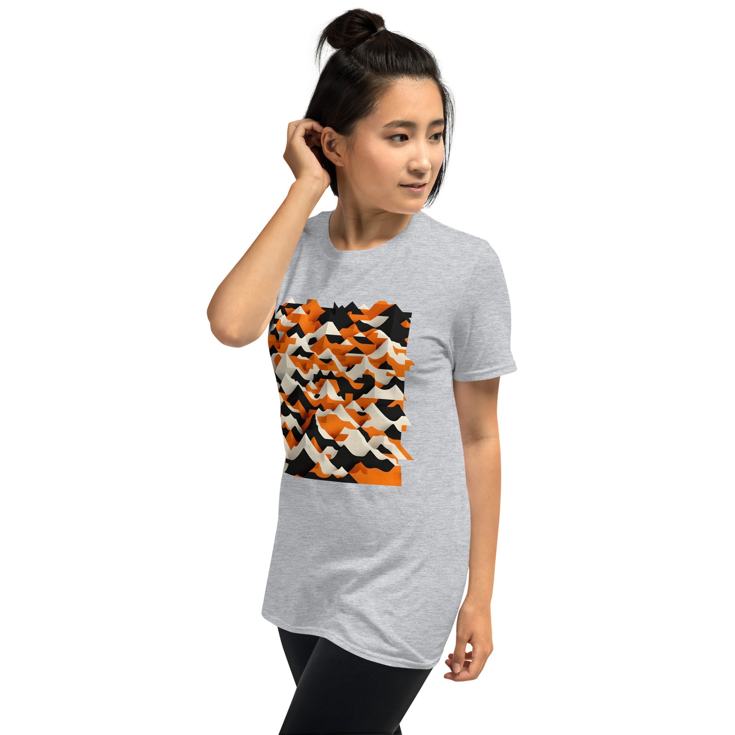 Unisex-T-Shirt orange mountains