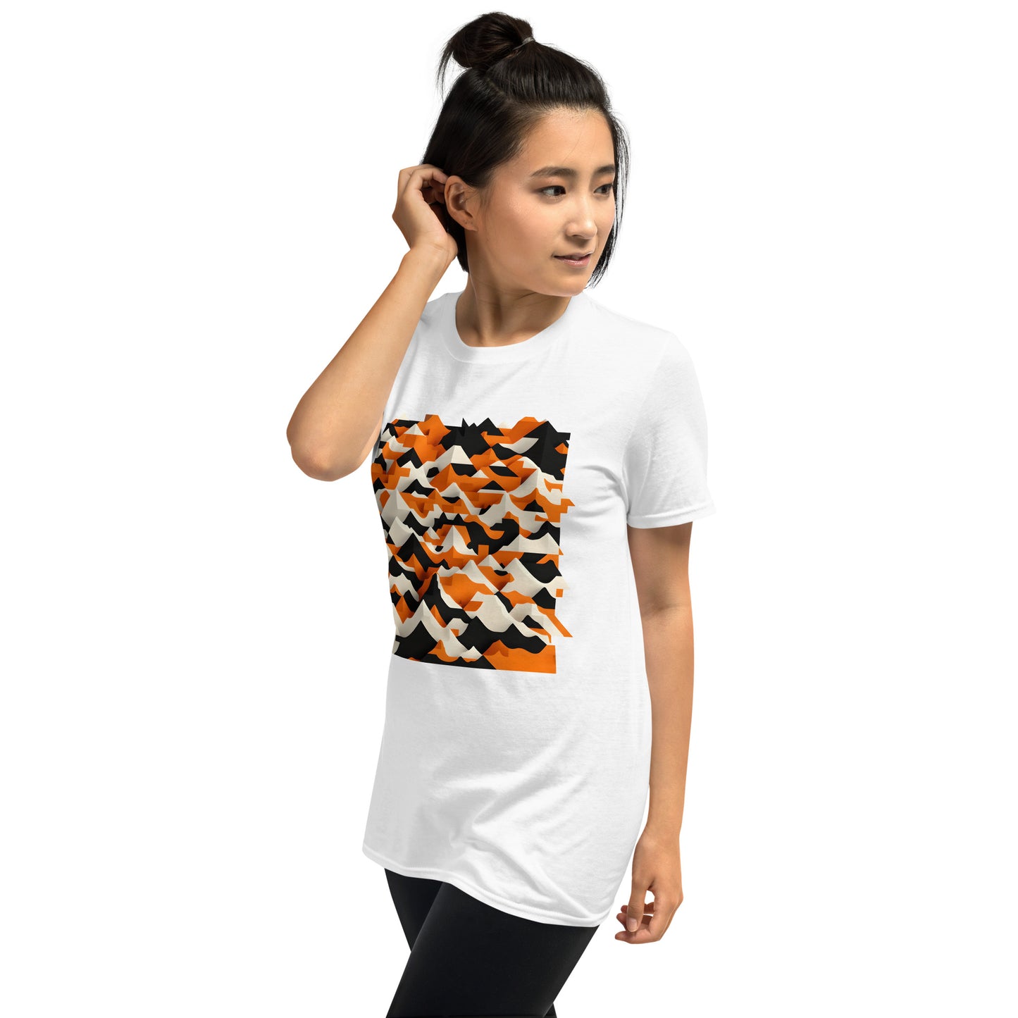 Unisex-T-Shirt orange mountains