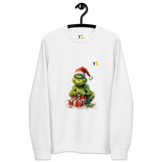 Unisex Bio-Pullover Grinch mit Geschenken